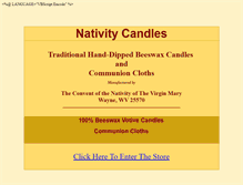 Tablet Screenshot of nativitycandles.com